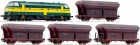 61408 Roco Train Set: Diesel Locomotive with Self Unloading Hopper car